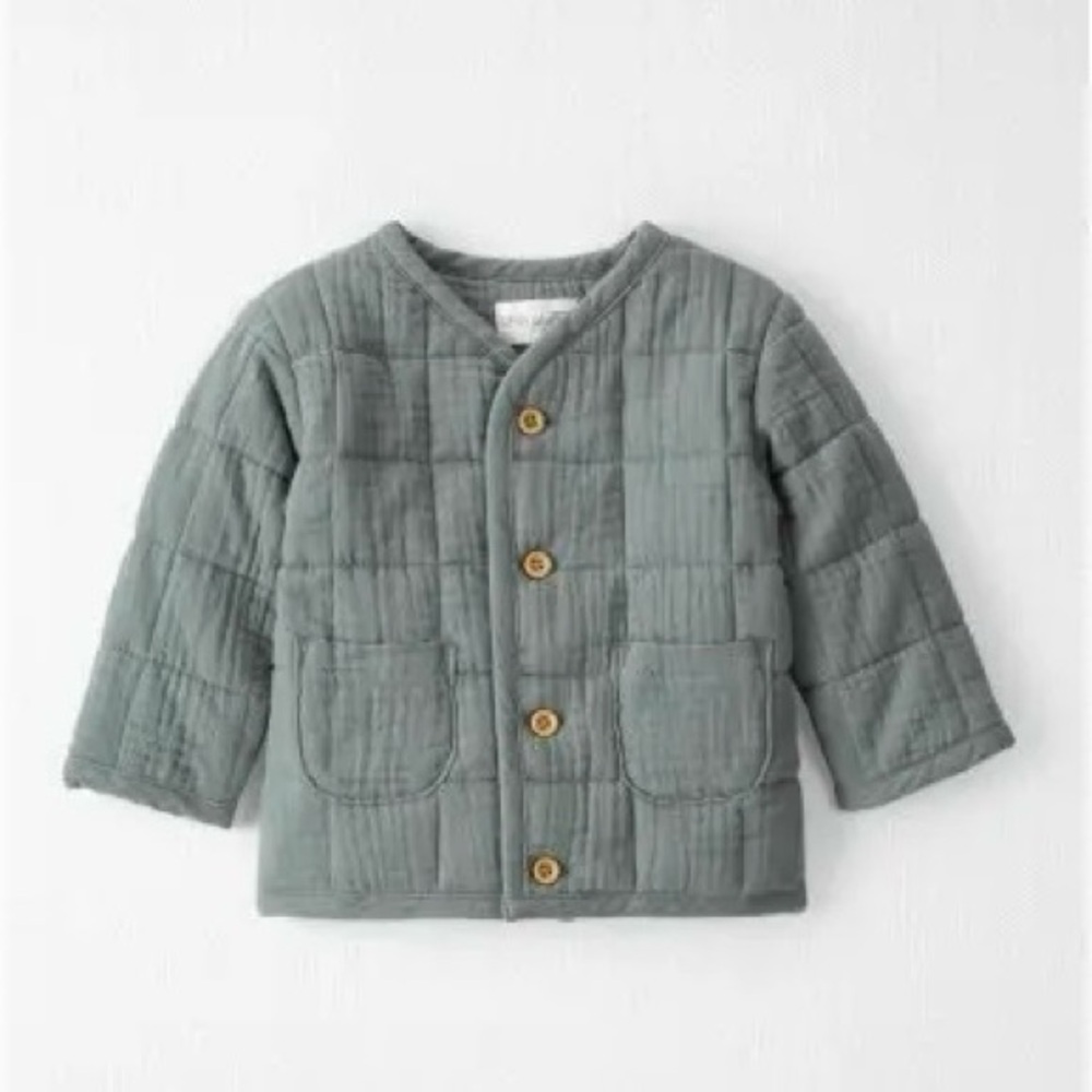 Carter’s Little Planet Organic Quilted Gauze Jacket in Sugar Pine Green Size 9M
